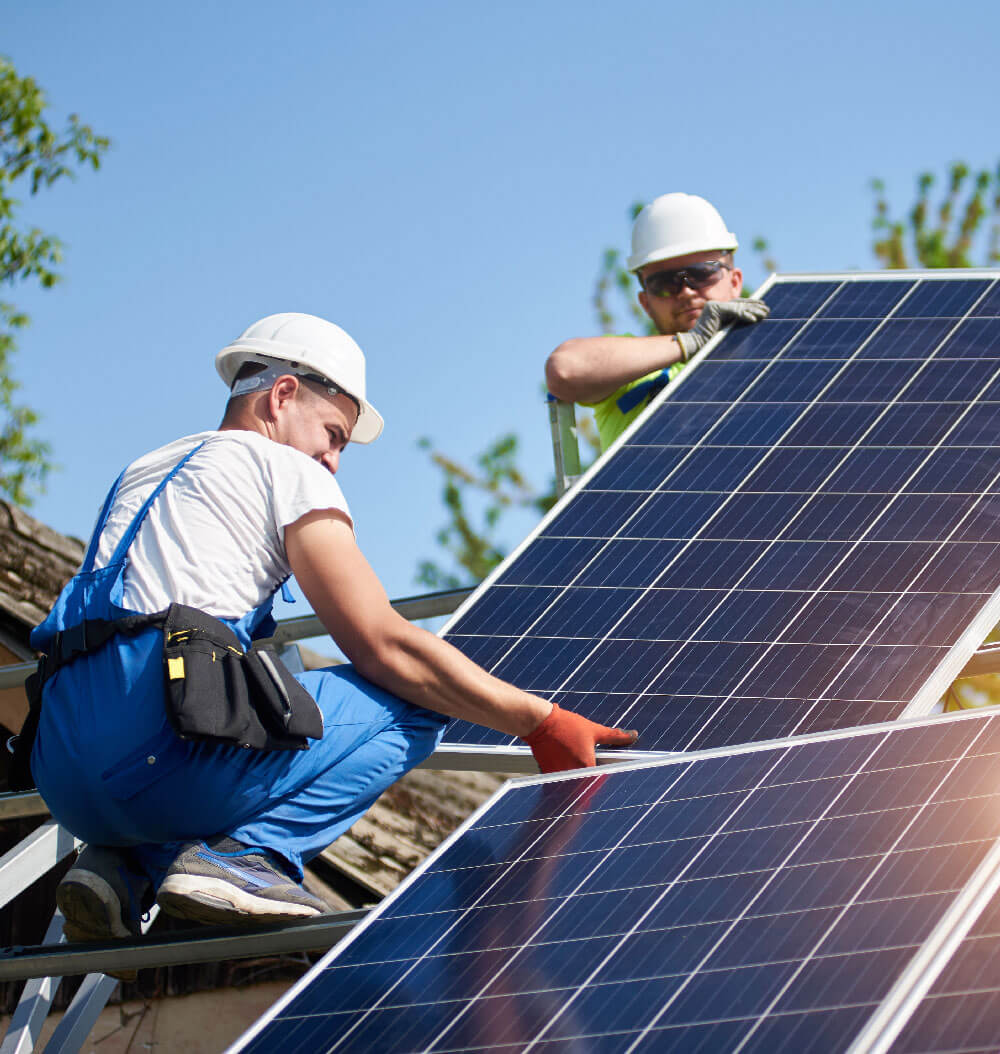 Stand alone solar panel system installation renewable green energy